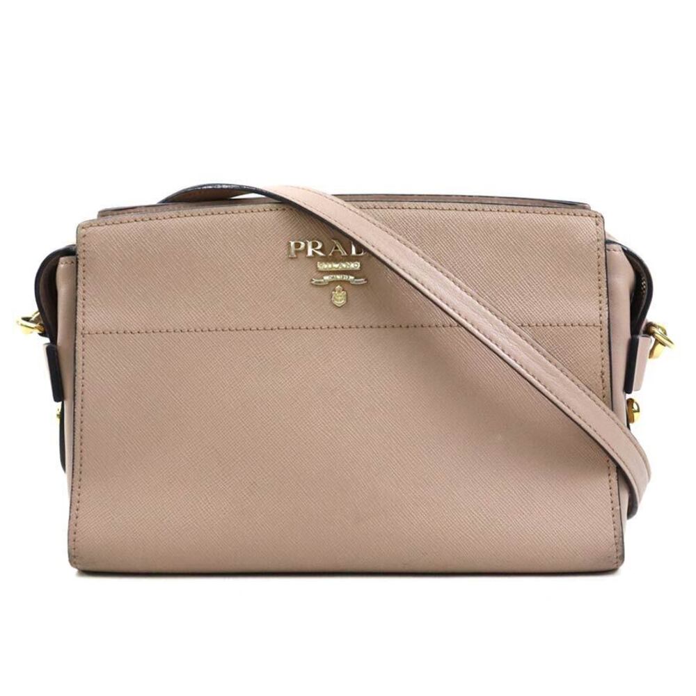 Prada Esplanade shoulder bag pink beige Saffiano leather